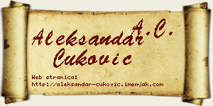 Aleksandar Ćuković vizit kartica
